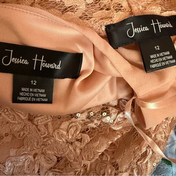 Jessica Howard Women's 3/4-Sleeve Soutache Jacket Fit & Flare Dress Blush Sz 12 - Picture 7 of 10